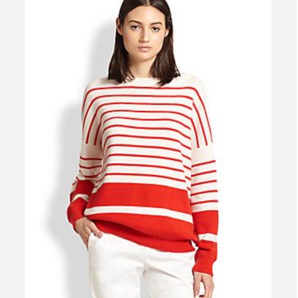 Vince Breton-Striped 100% Cashmere Sweater szXS